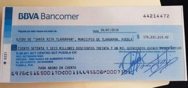 Concepto y partes de un cheque bancario en México.