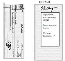 Pasos para realizar endoso de Cheque en Chile.